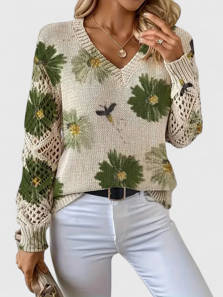 Aurélie | Elegant sweater with floral pattern