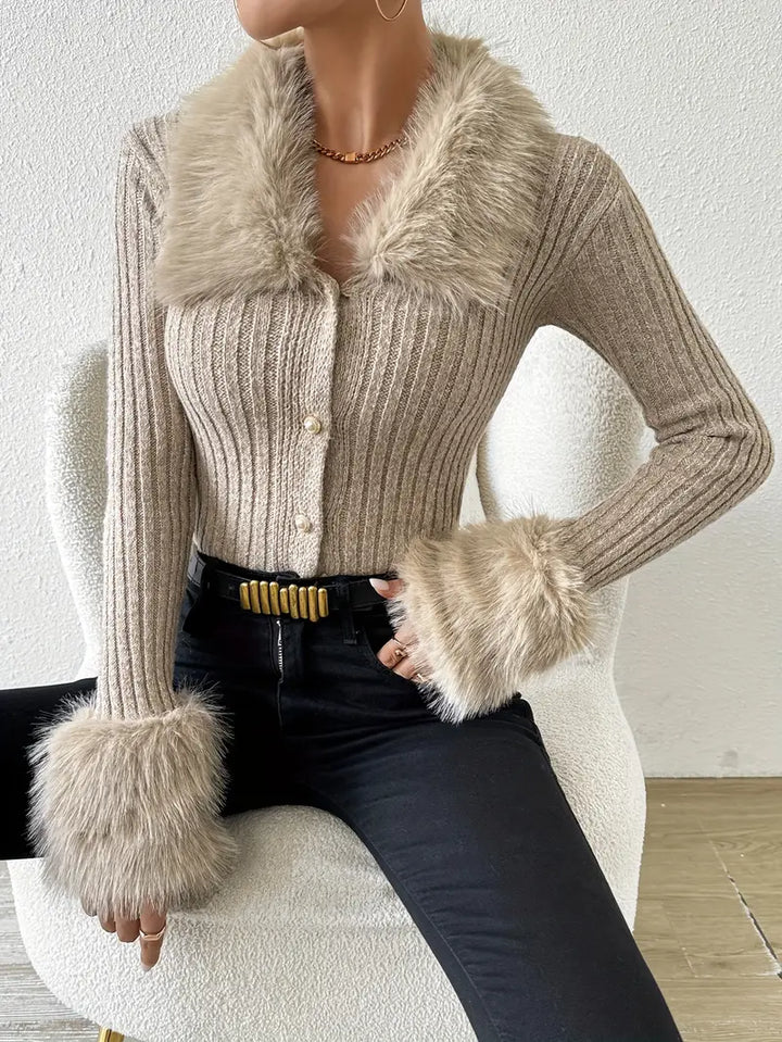 Faux Fur Cardigan