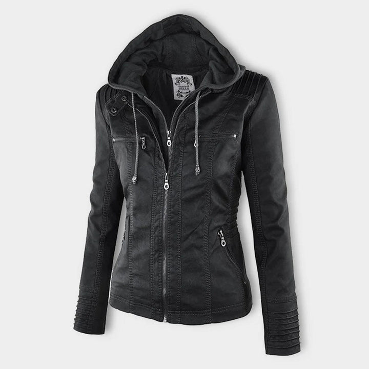 Rachel™ | Modern Leather Jacket with Hood