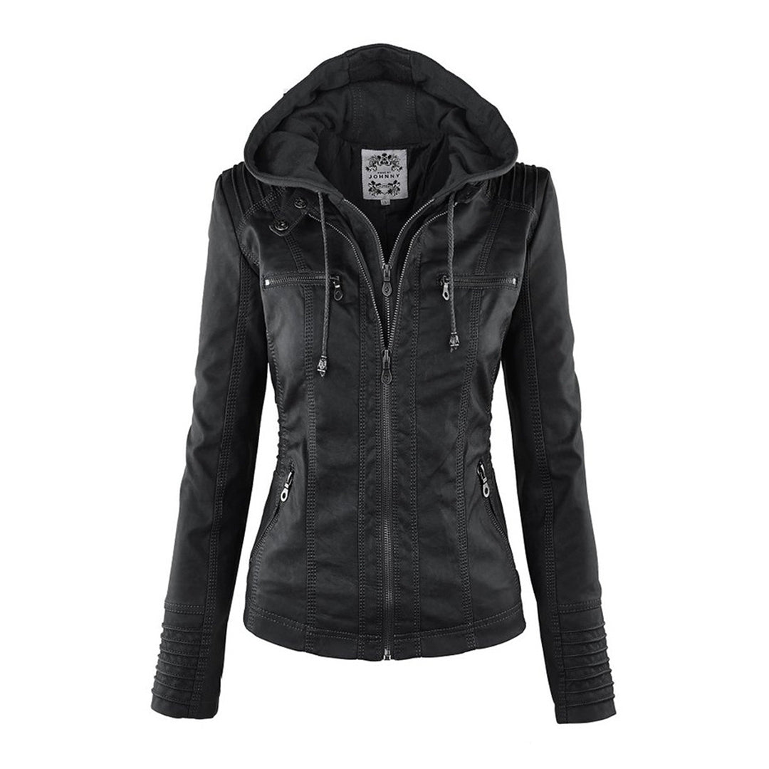 Rachel™ | Modern Leather Jacket with Hood