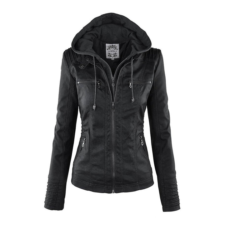 Rachel™ | Modern Leather Jacket with Hood