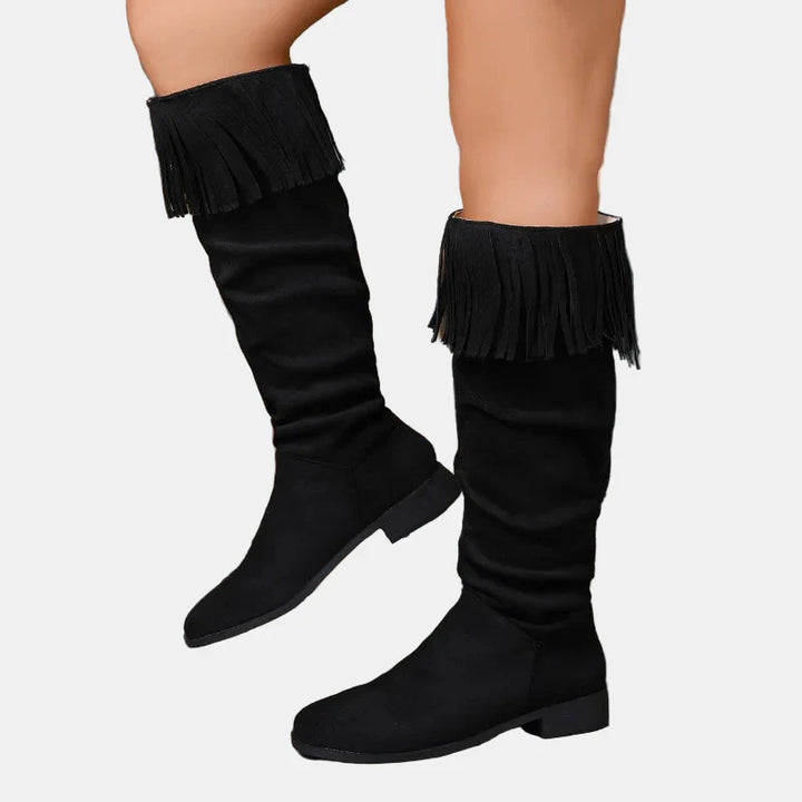 Calla | Knee-High Tassel Boots