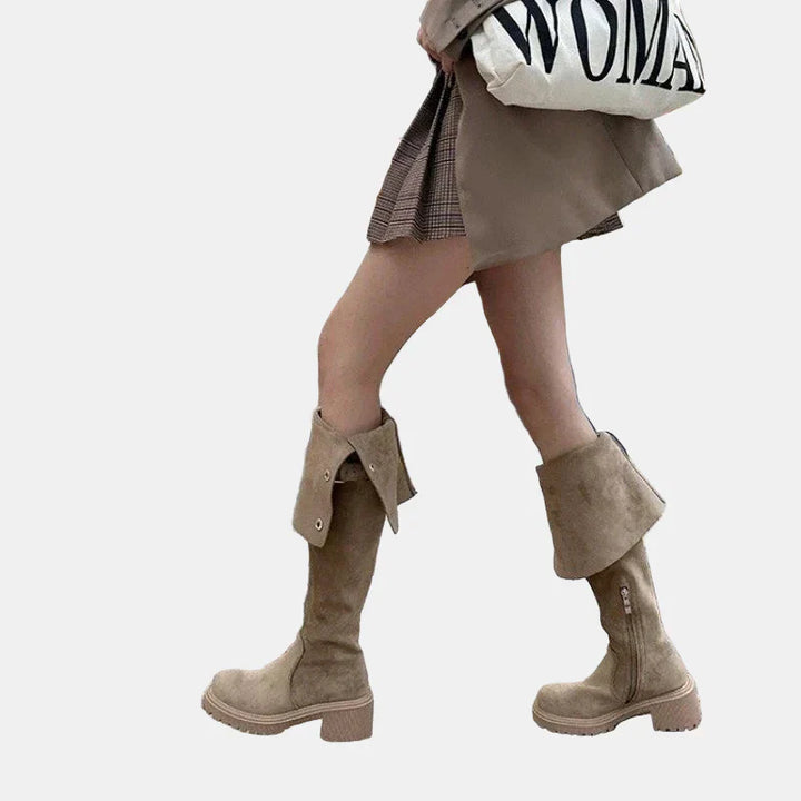 Livia | Over-the-Knee Suede Cowboy Boots