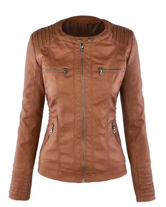 Rachel™ | Modern Leather Jacket with Hood