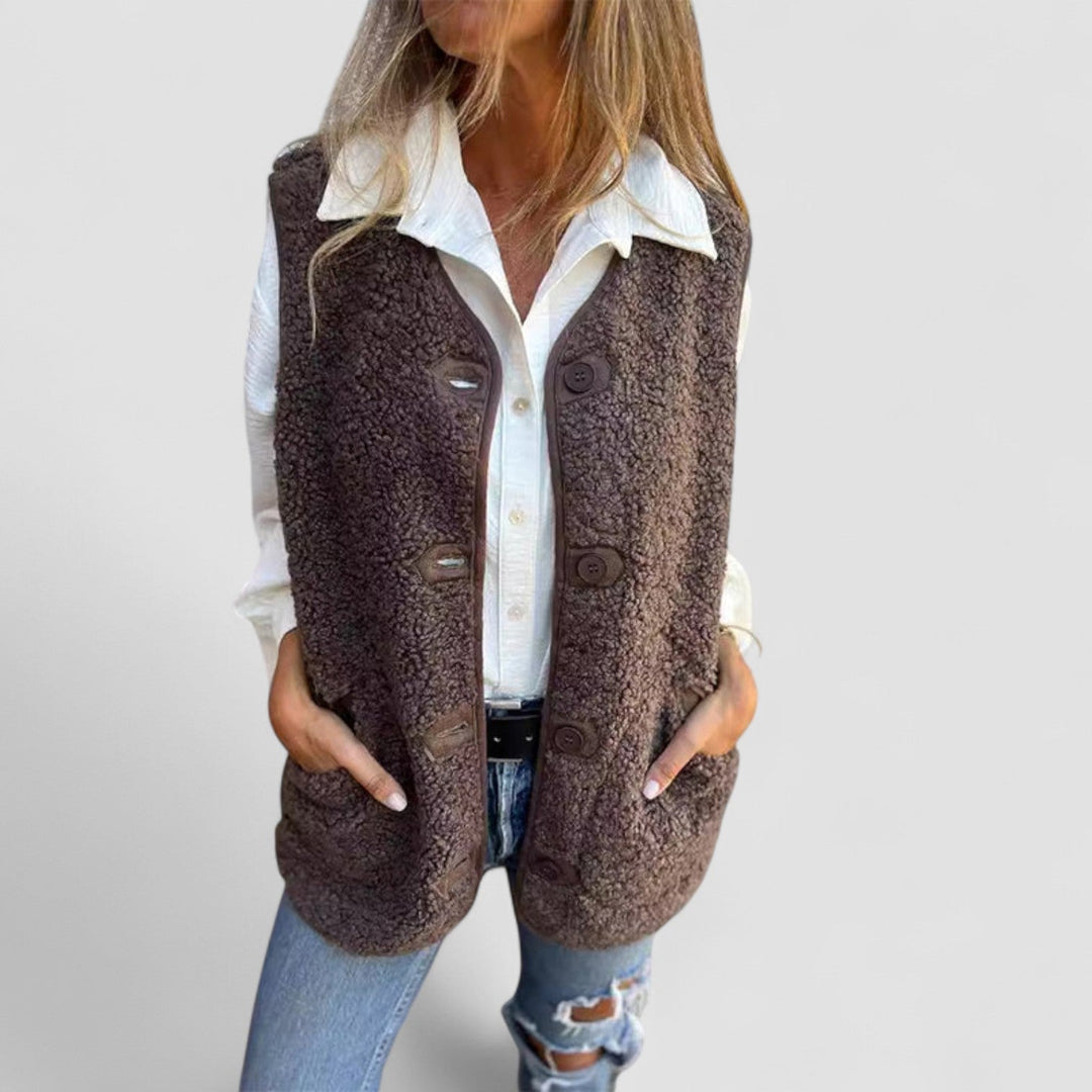 Lynora | Button-Down Short Warm Vest